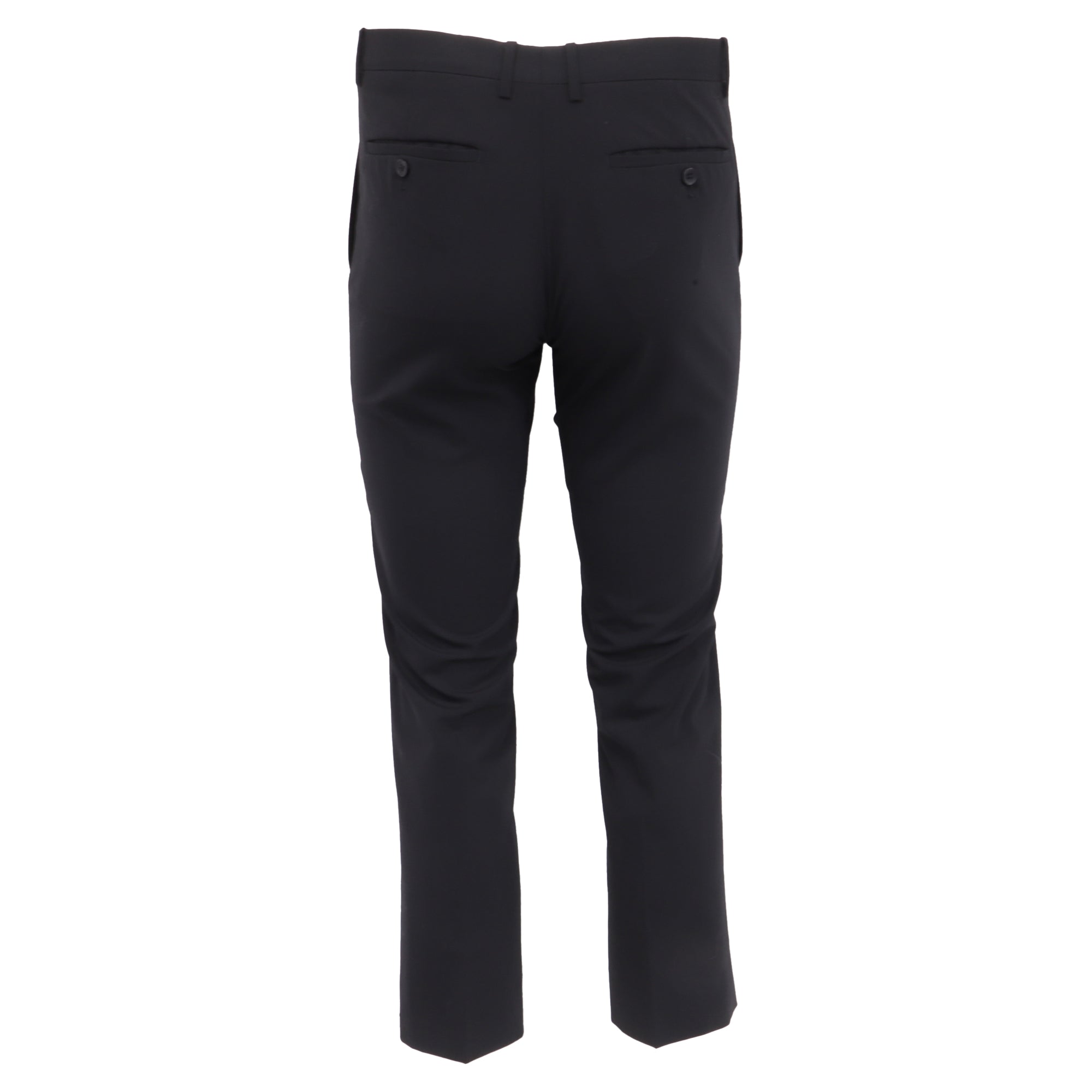Pantalón de lana de corte recto color negro