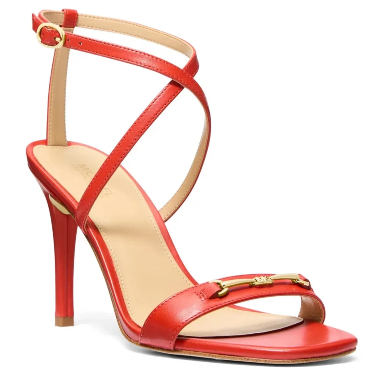 Sandalias de mujer de cuero color rojo
