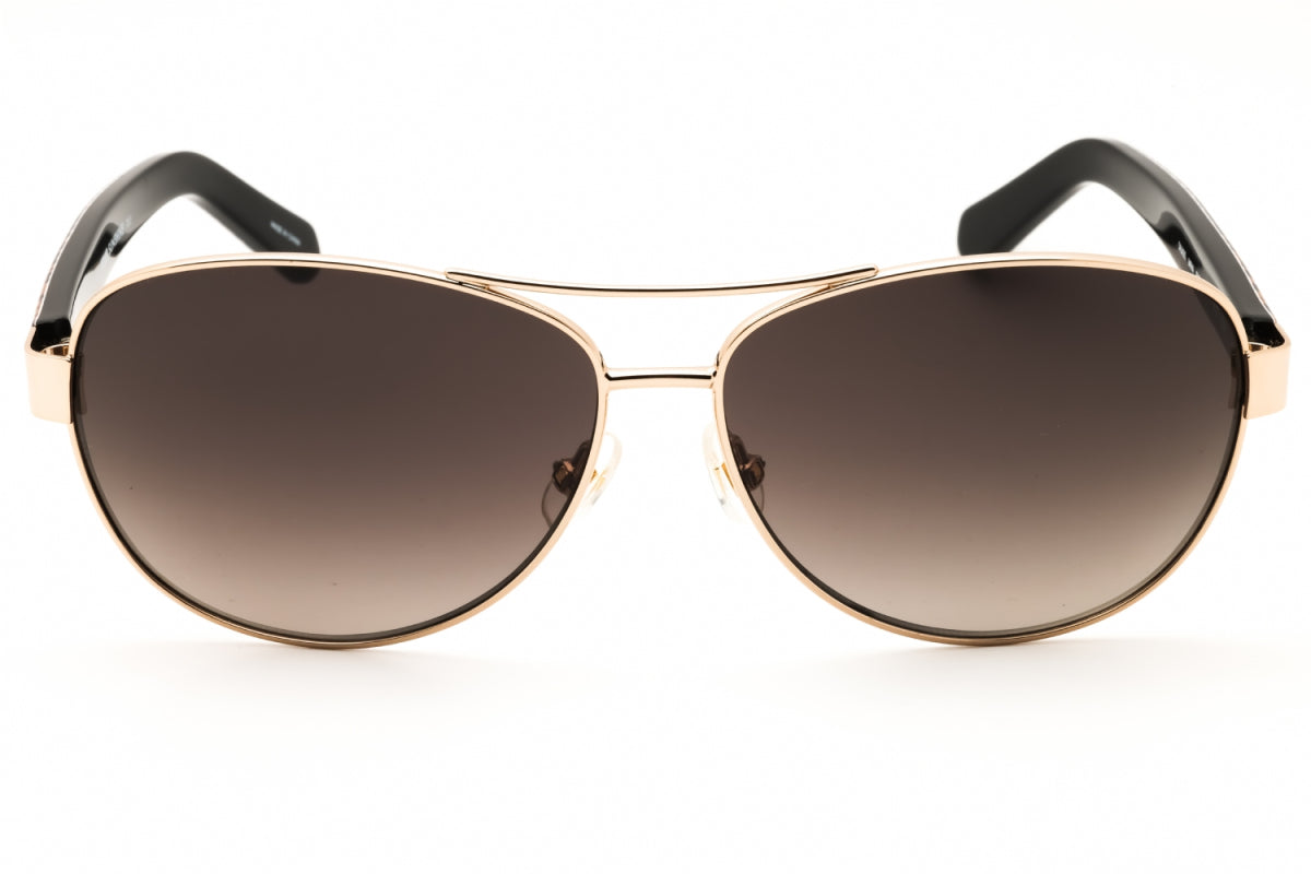 Gafas color café y beige y dorado