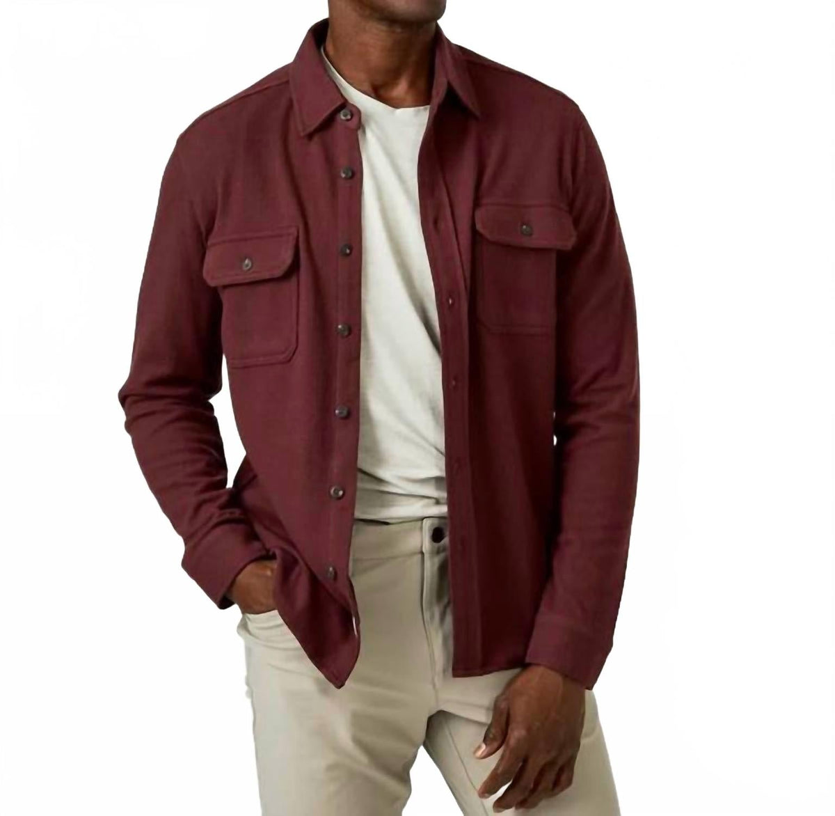 Camisa de manga larga color vinotinto