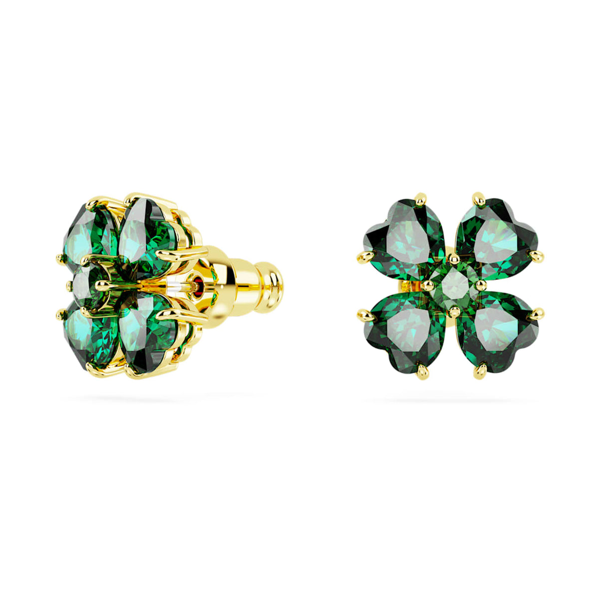Aretes color verde y dorado