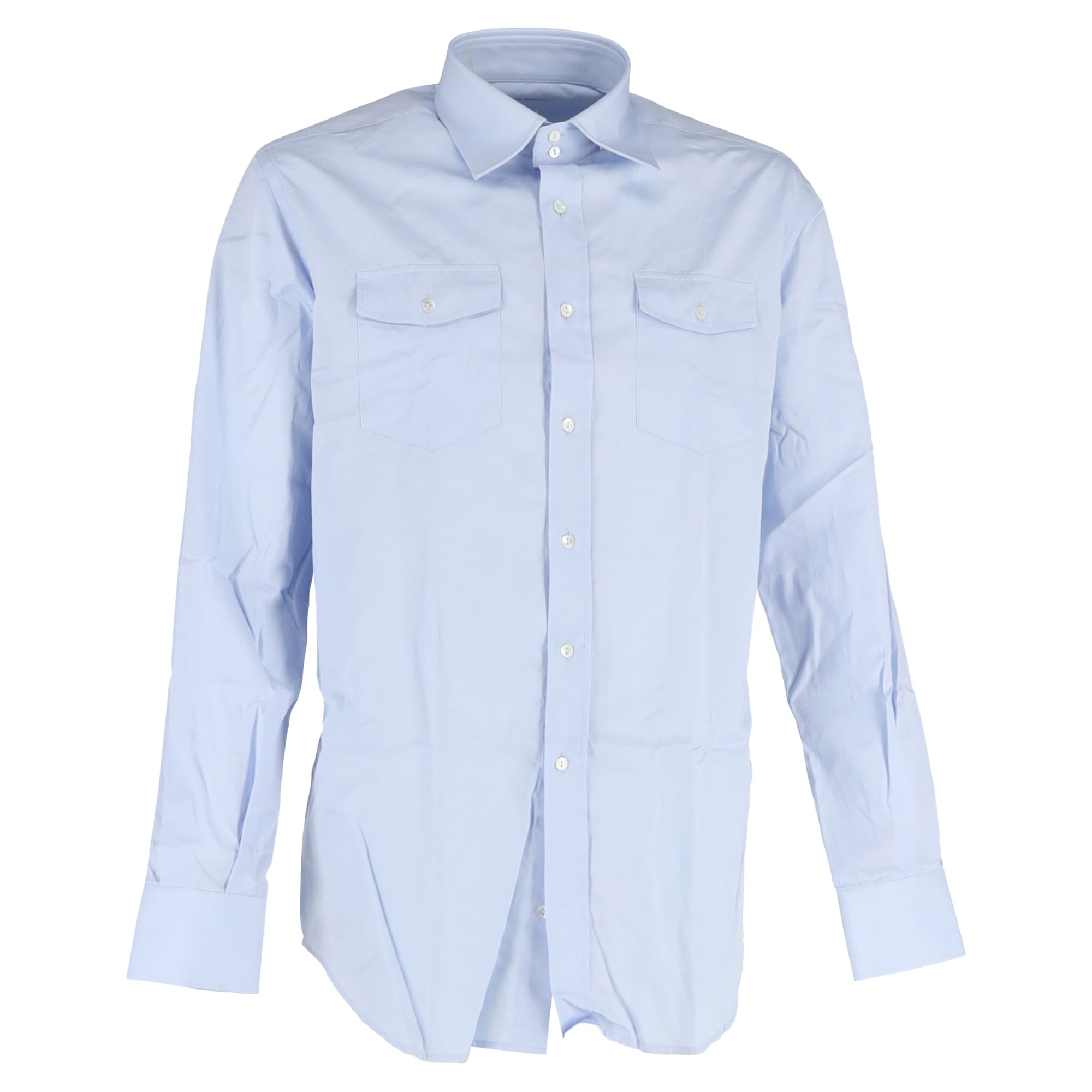Camisa de algodón color azul claro
