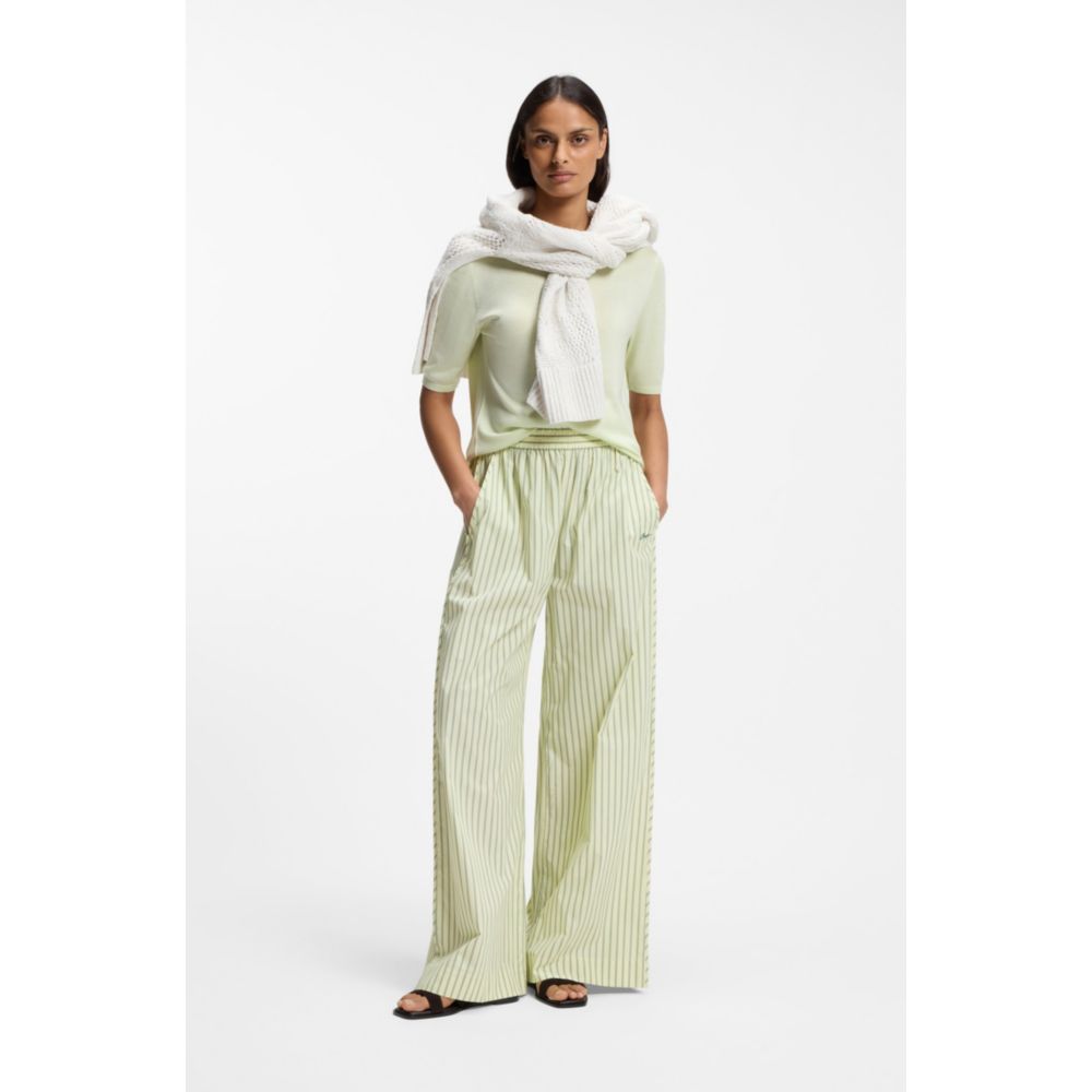 Pantalón de algodón a rayas
