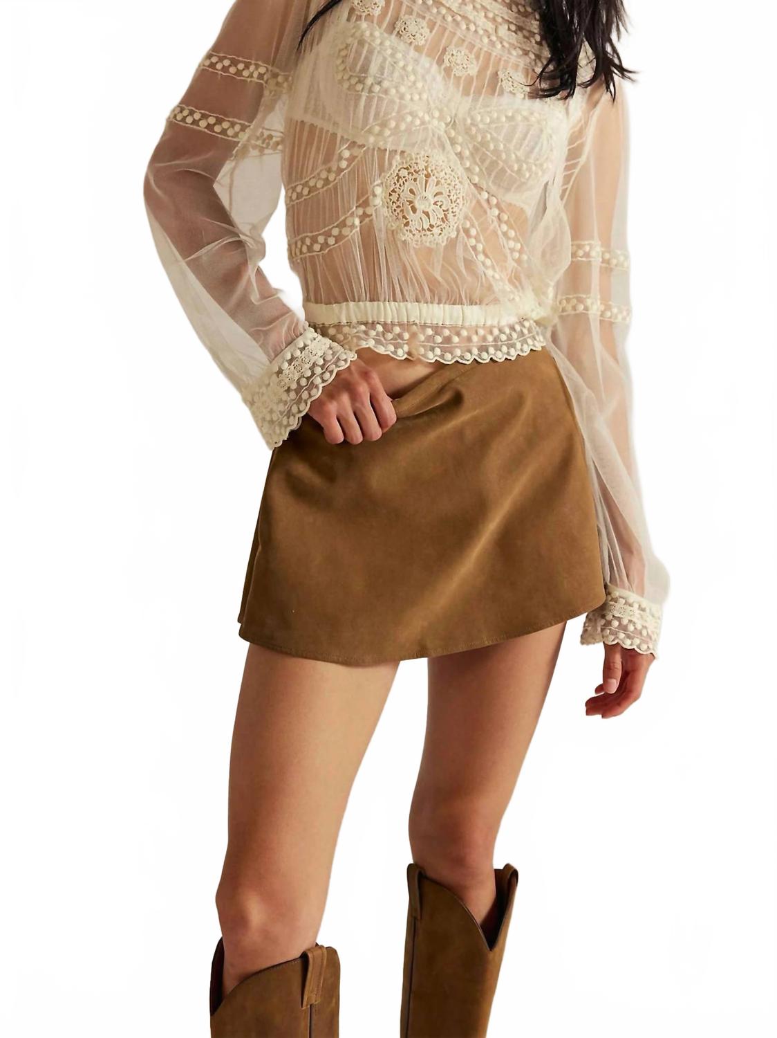 Falda pantalón de gamuza