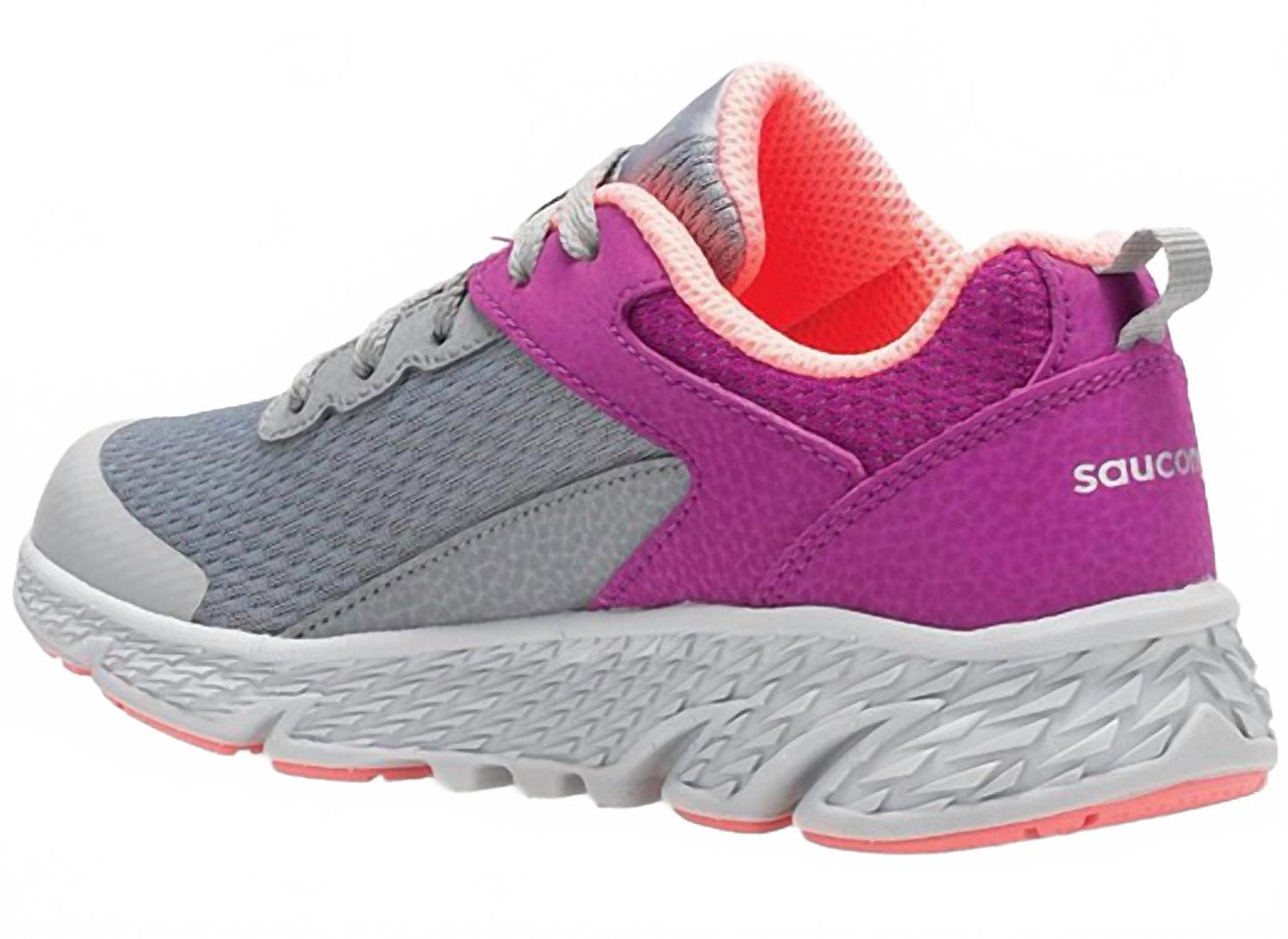 Tenis infantil color gris y violeta