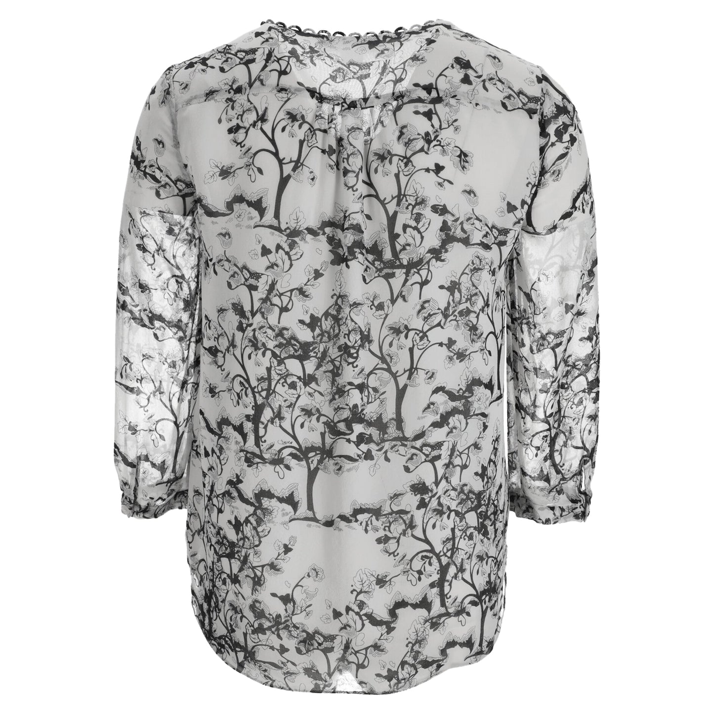 Blusa de seda con estampado floral color blanco