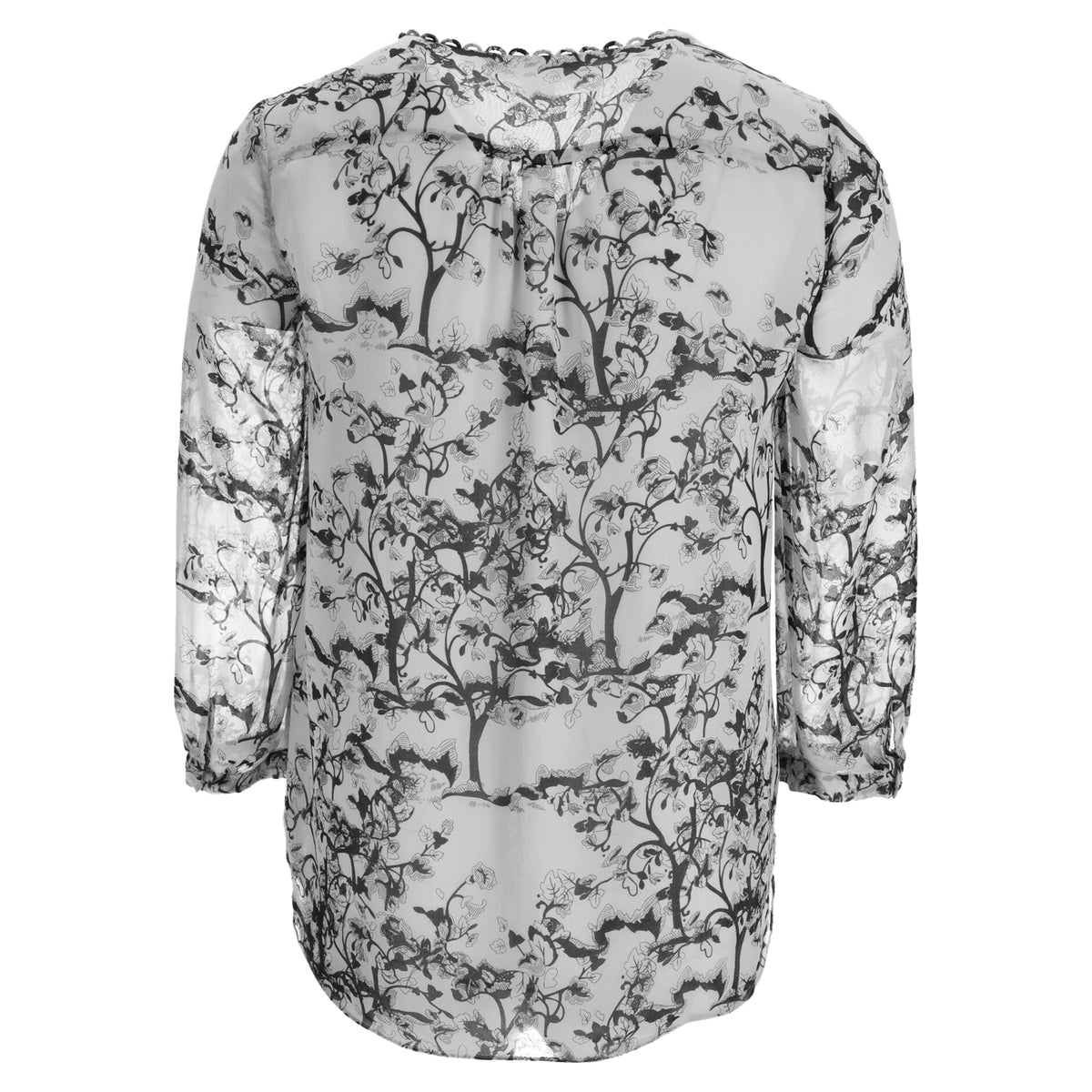 Blusa de seda con estampado floral color blanco