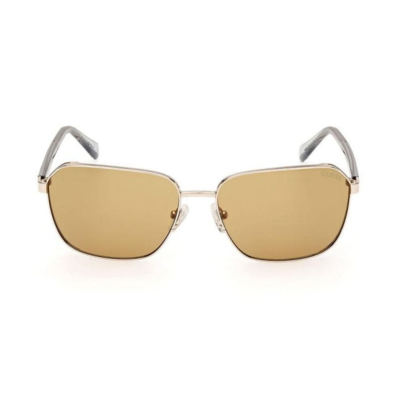 Gafas color café y dorado