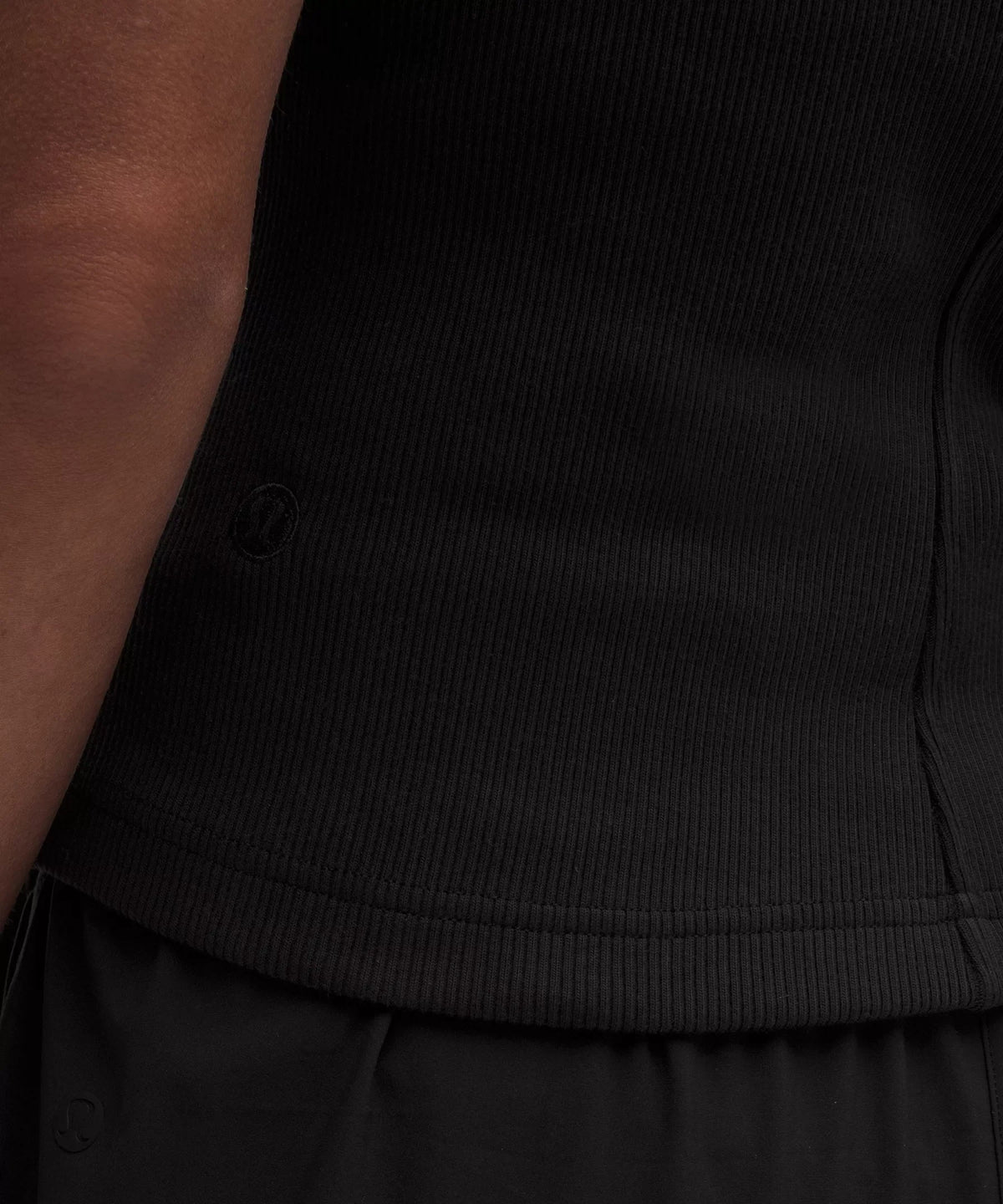 Camiseta sin mangas de algodón con tejido acanalado