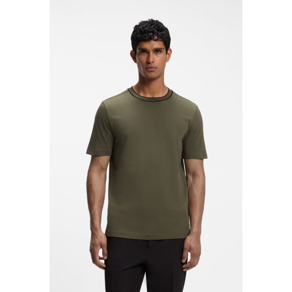 Camiseta de algodón con cuello redondo