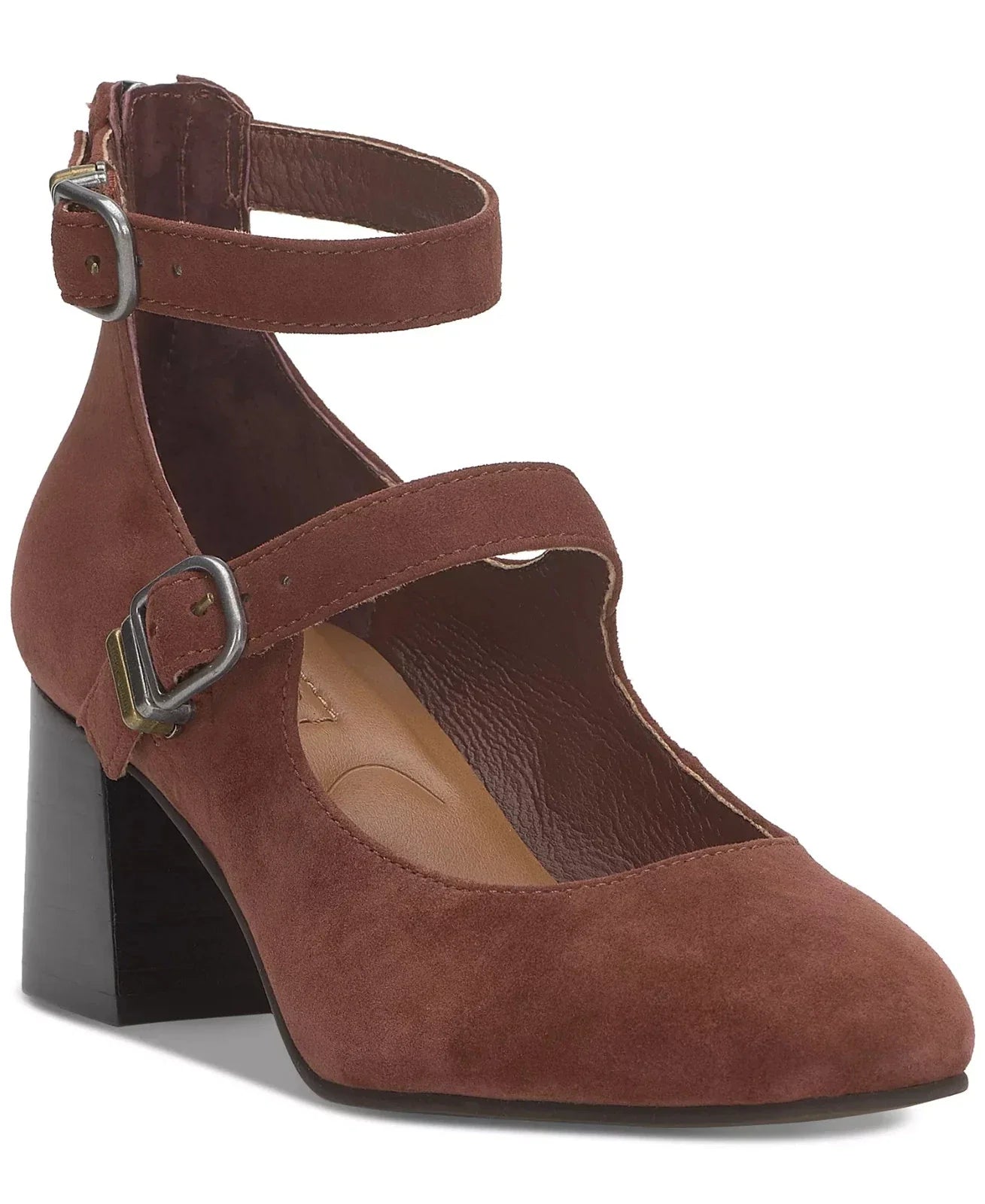Tacones de mujer de gamuza color café