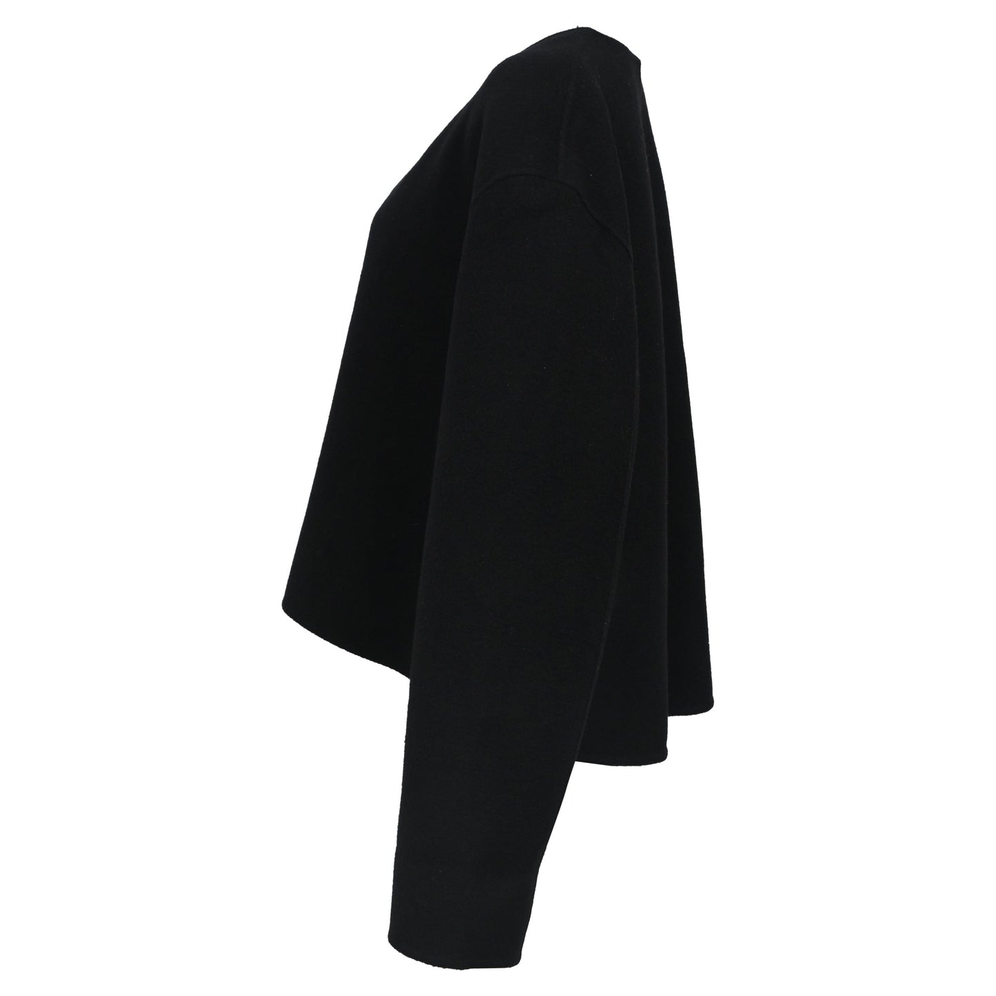 Chaqueta de lana con cuello en V color negro