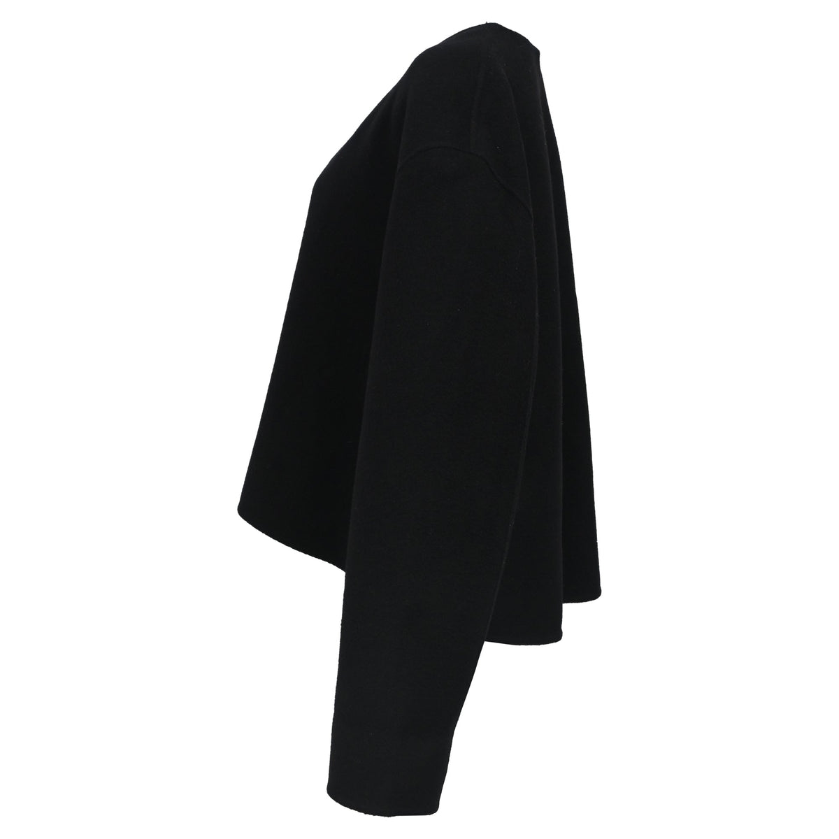 Chaqueta de lana con cuello en V color negro