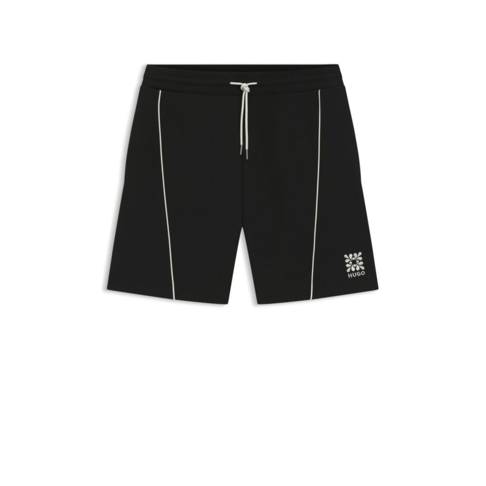 Short de mezcla de algodón con bordado