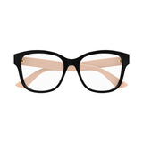 Gucci Gafas Cuadradas Marco Completo, Marco Negro y Lentes Demo Transparentes Gg1340O001