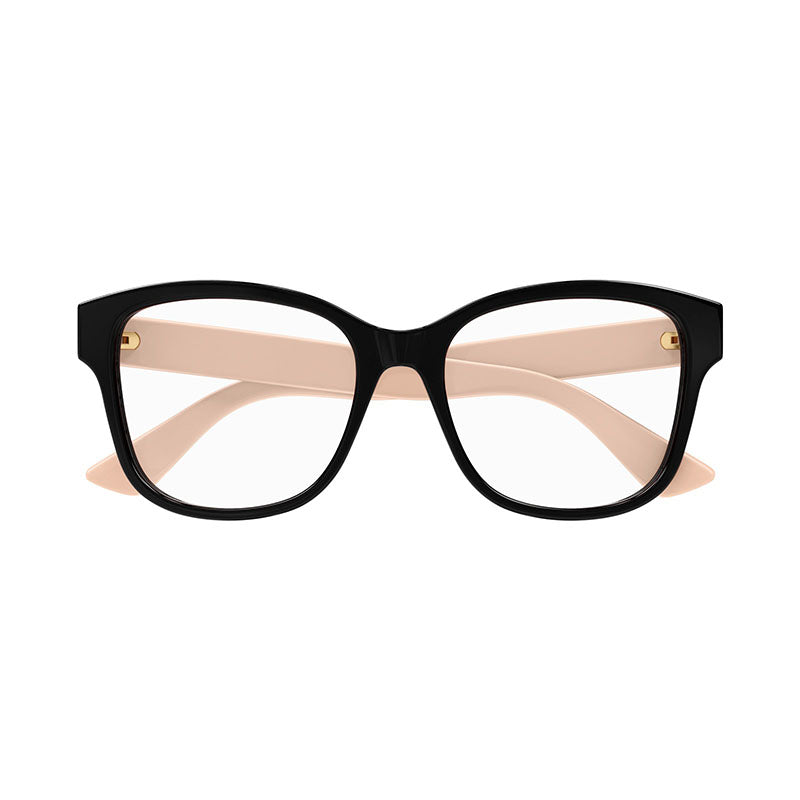 Gucci Gafas Cuadradas Marco Completo, Marco Negro y Lentes Demo Transparentes Gg1340O001