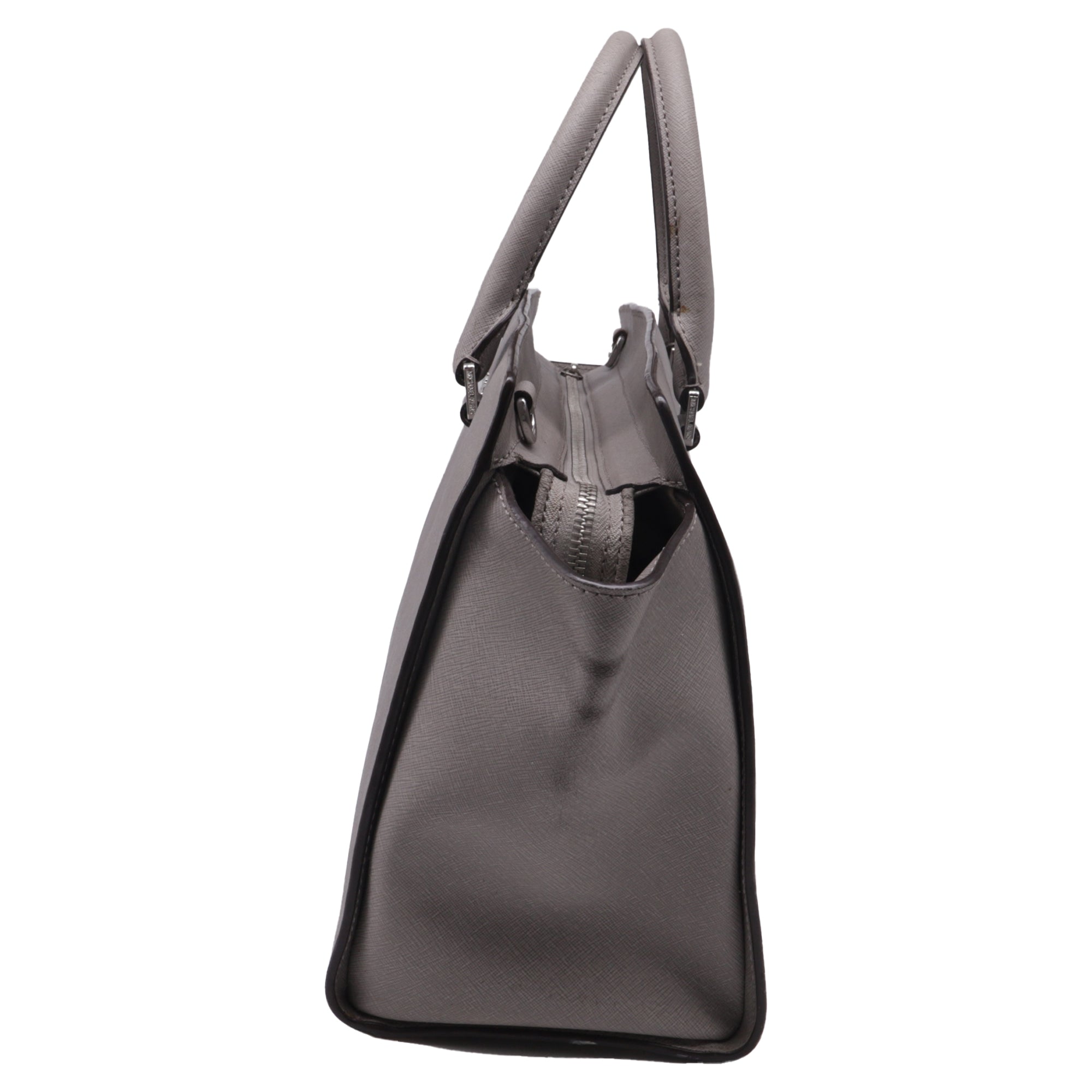 Bolso de cuero color gris