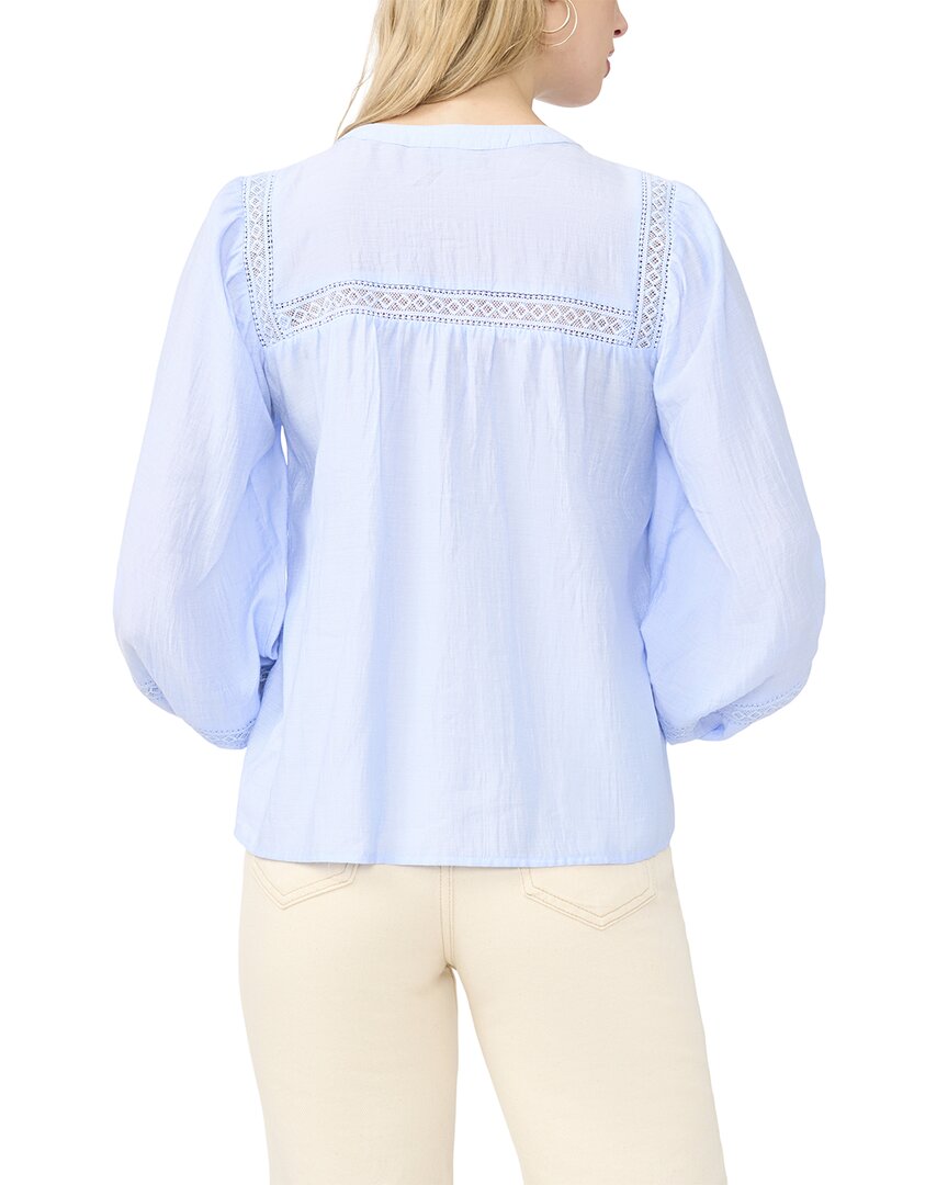 Top con cuello redondo con pliegues
