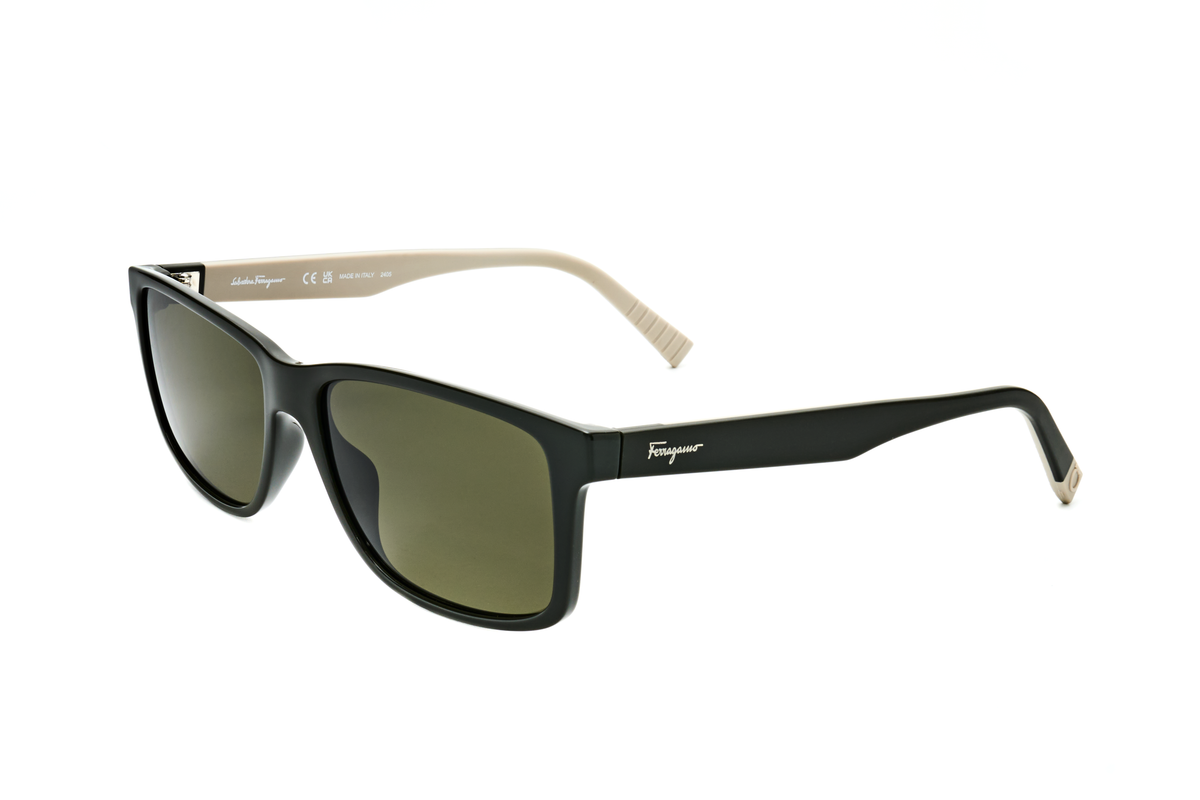 Gafas de sol de hombre 57 mm color verde y beige