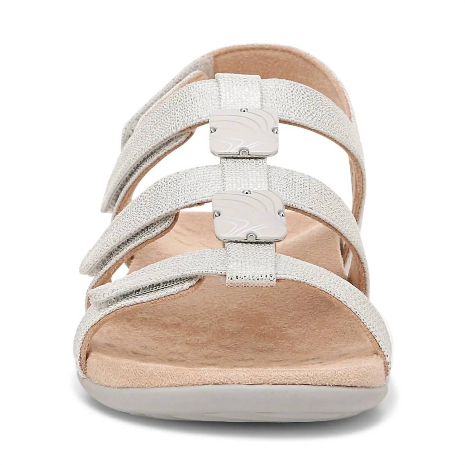 Sandalias de mujer de lino color plateado