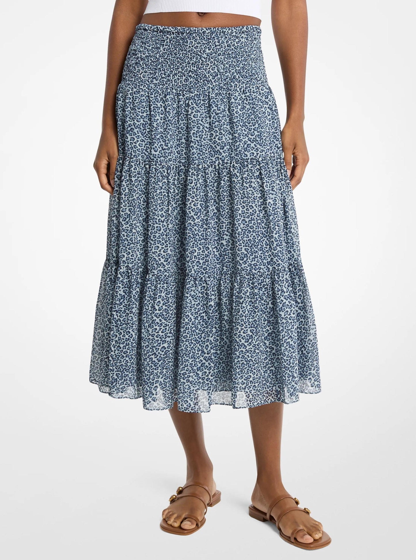 Falda midi con estampado animal