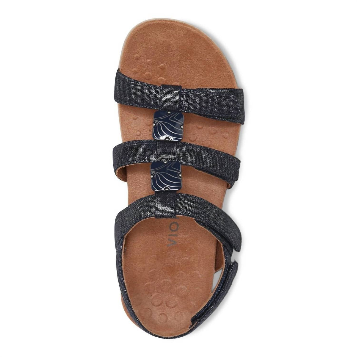 Sandalias de mujer de lino color azul marino