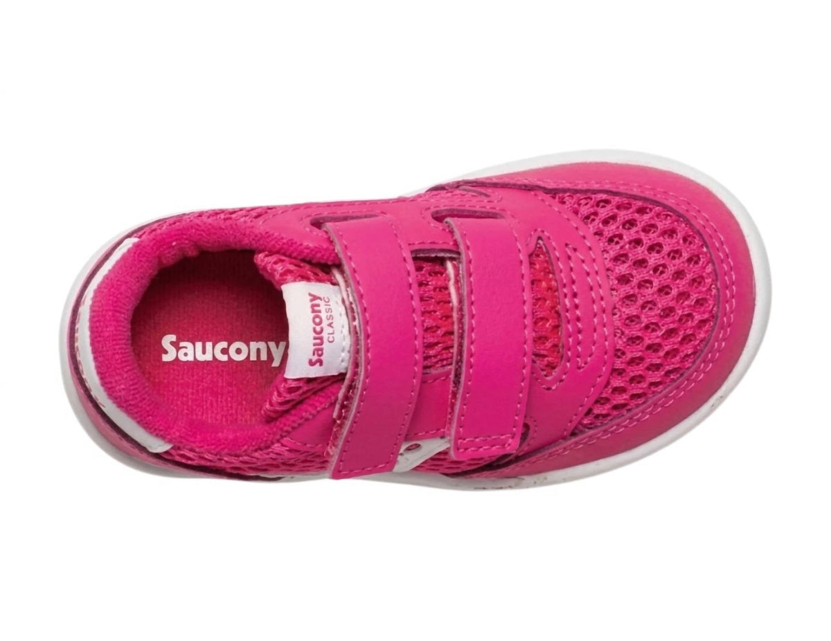 Tenis infantil color blanco y rosado
