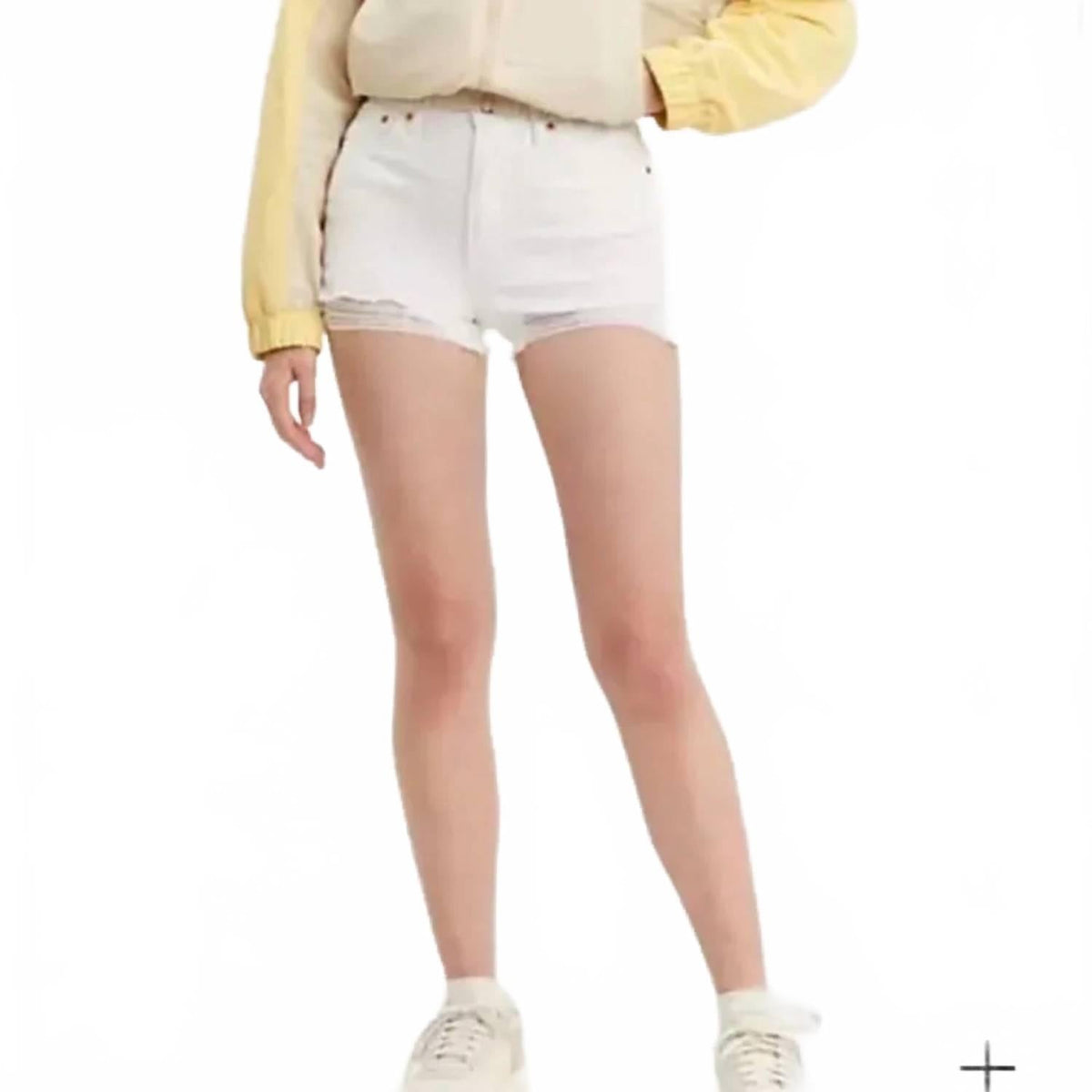 Short de tiro alto color blanco