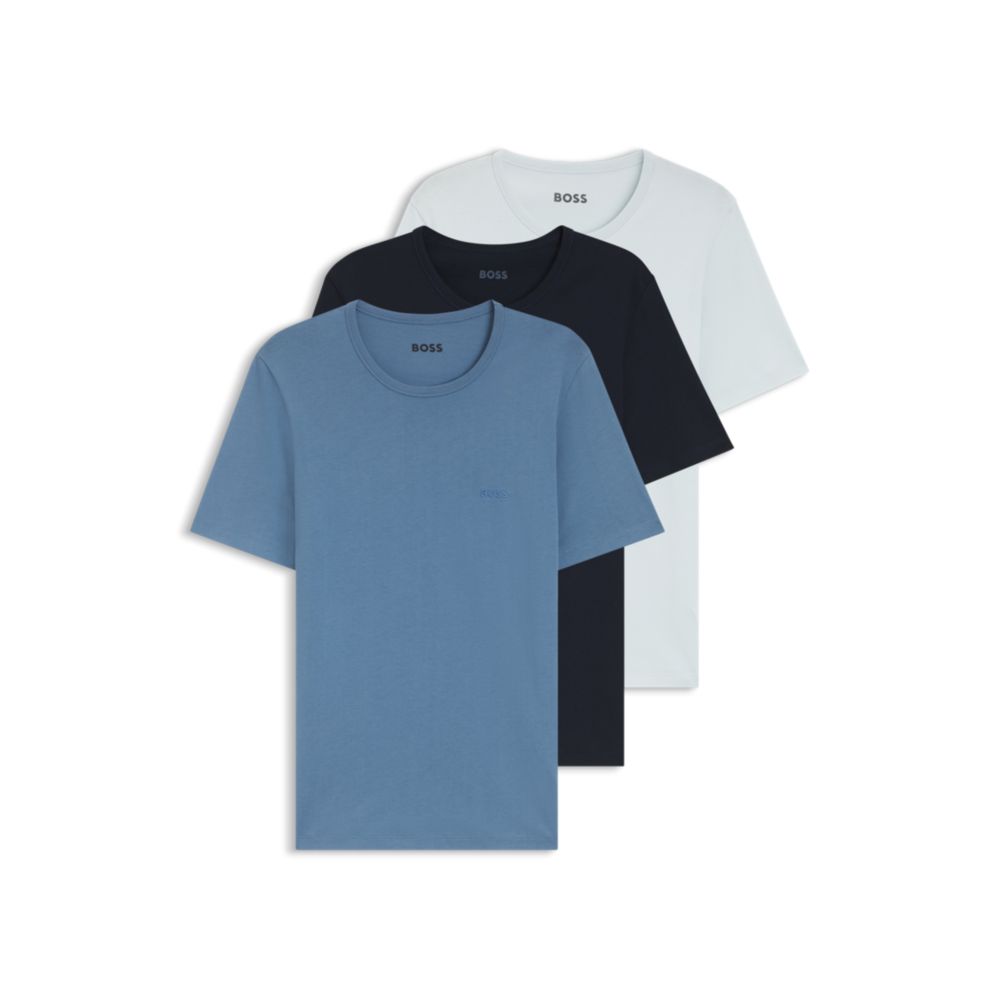 Camiseta interior (3 unidades) de algodón con bordado