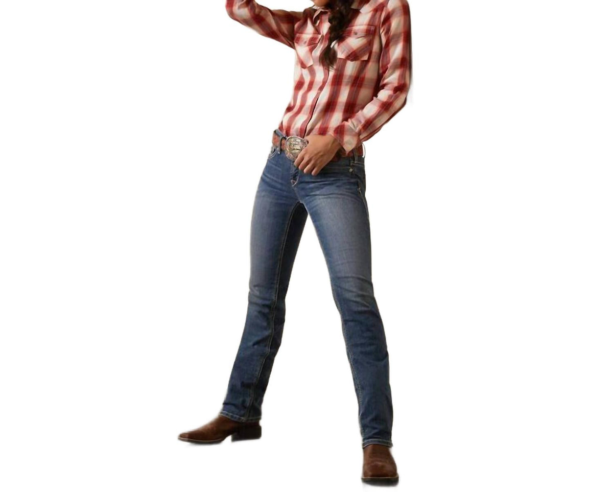 Camisa de mujer de manga larga a cuadros color rojo