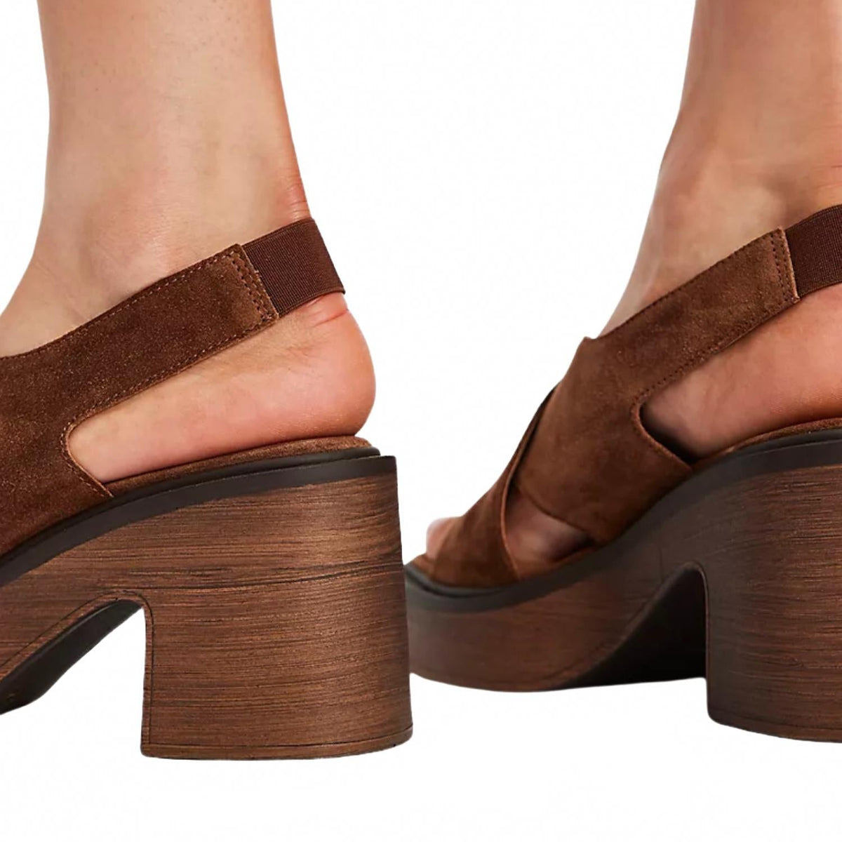 Zuecos de mujer de gamuza con plataforma