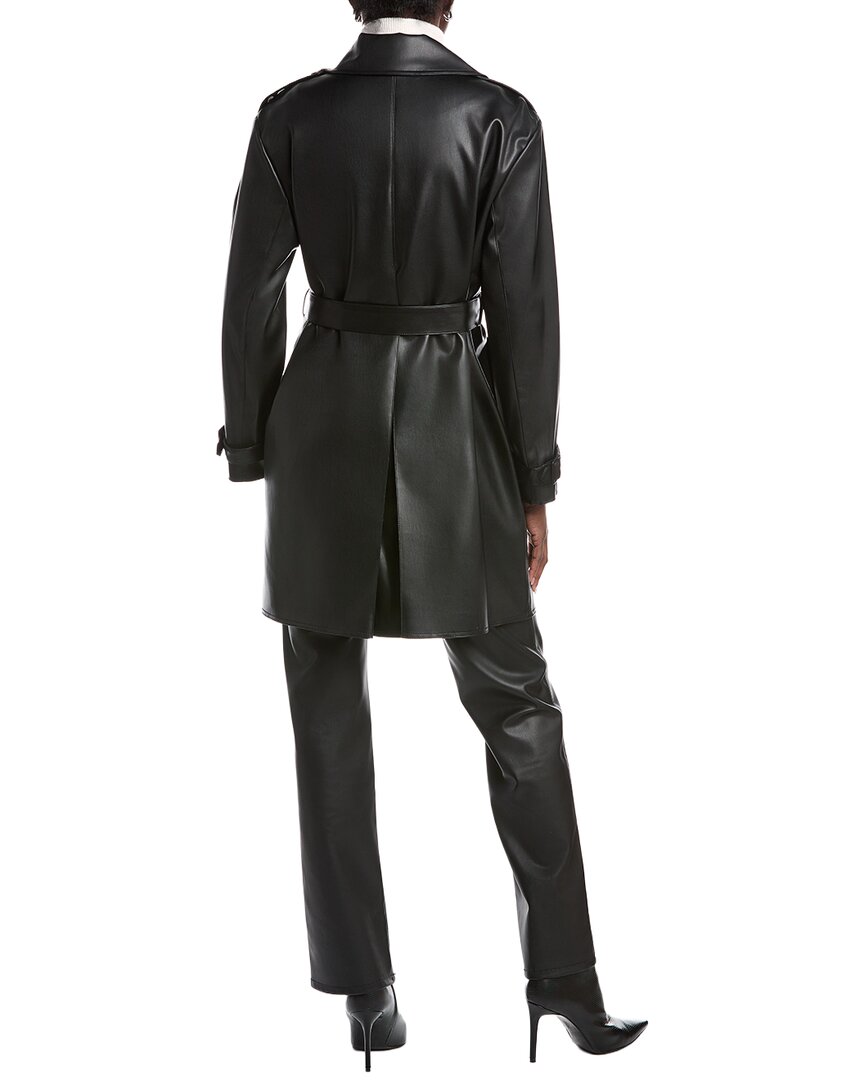 Gabardina de efecto cuero