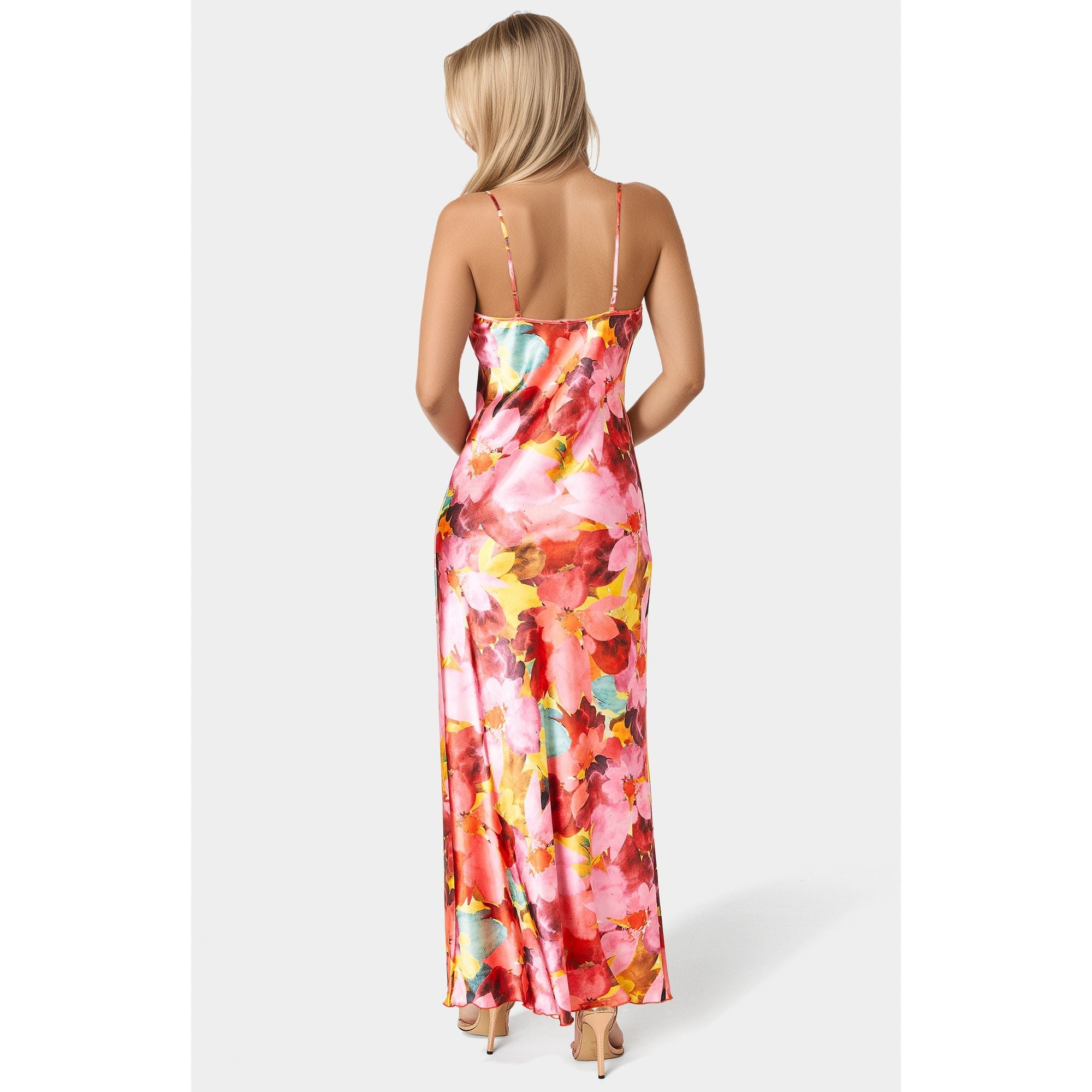 Vestido de mujer de satén largo