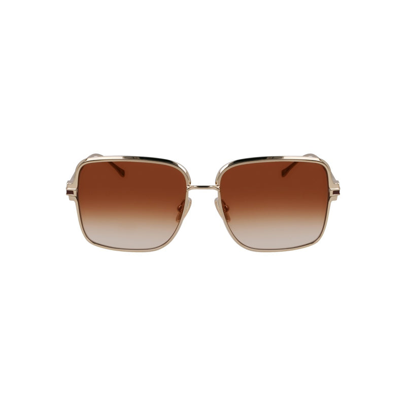 Gafas color café y dorado