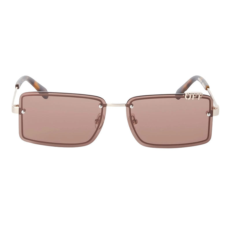 Gafas color café y dorado