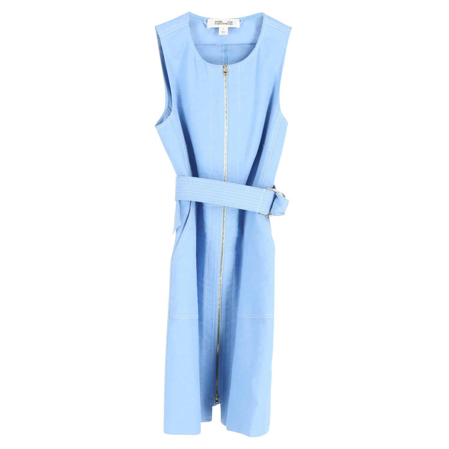 Vestido de algodón sin mangas color azul claro