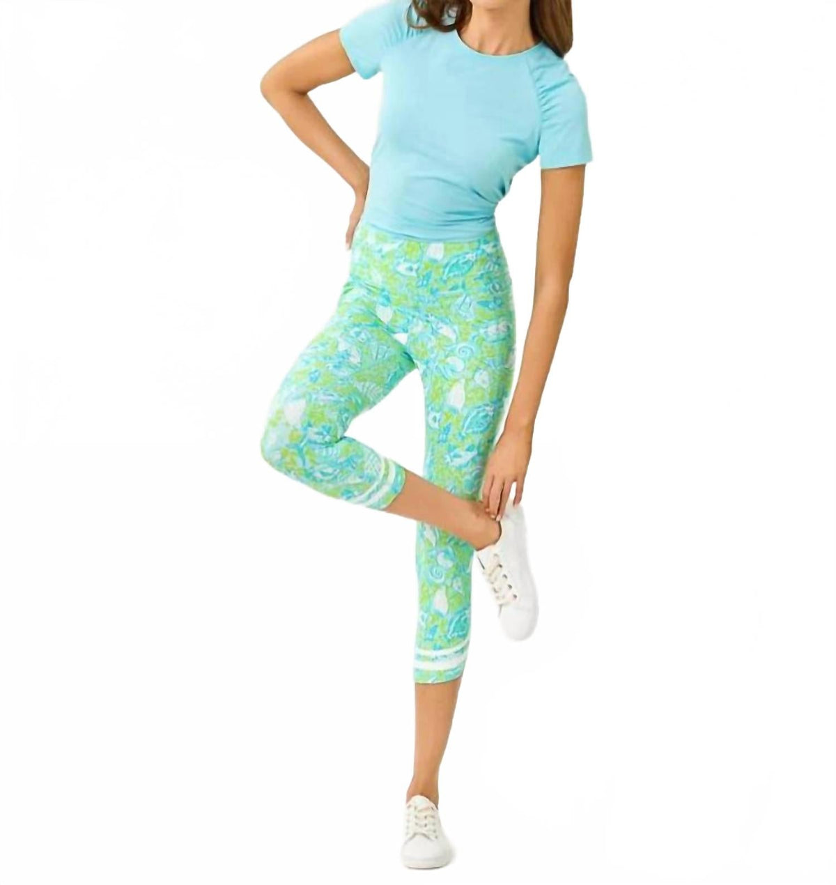 Leggings de tiro alto color azul