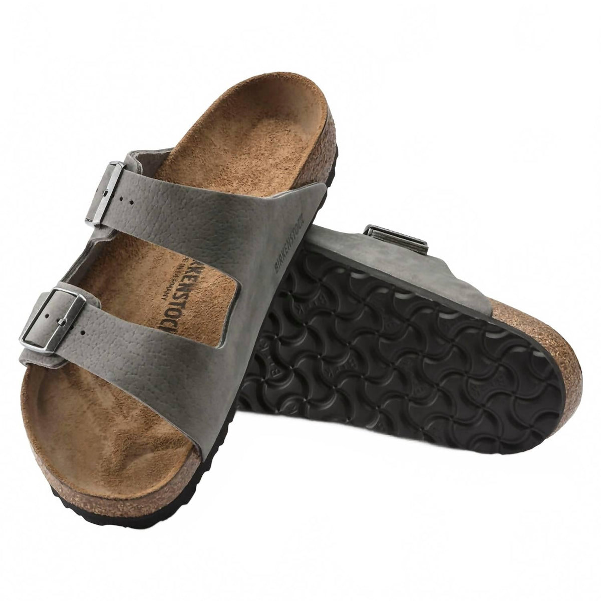 Sandalias de mujer de cuero color gris