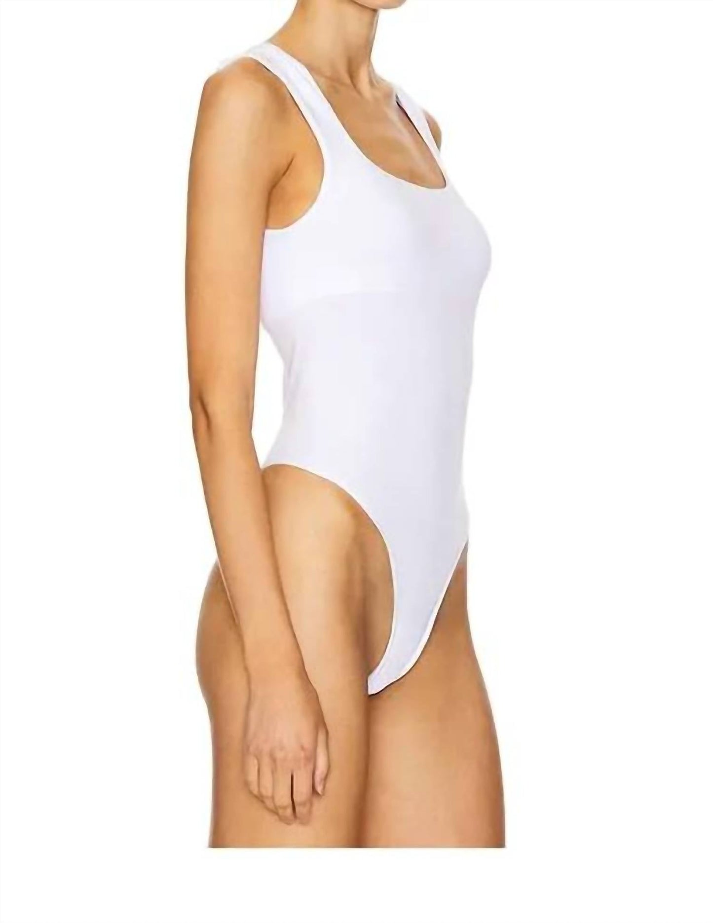 Body con escote cuadrado color blanco