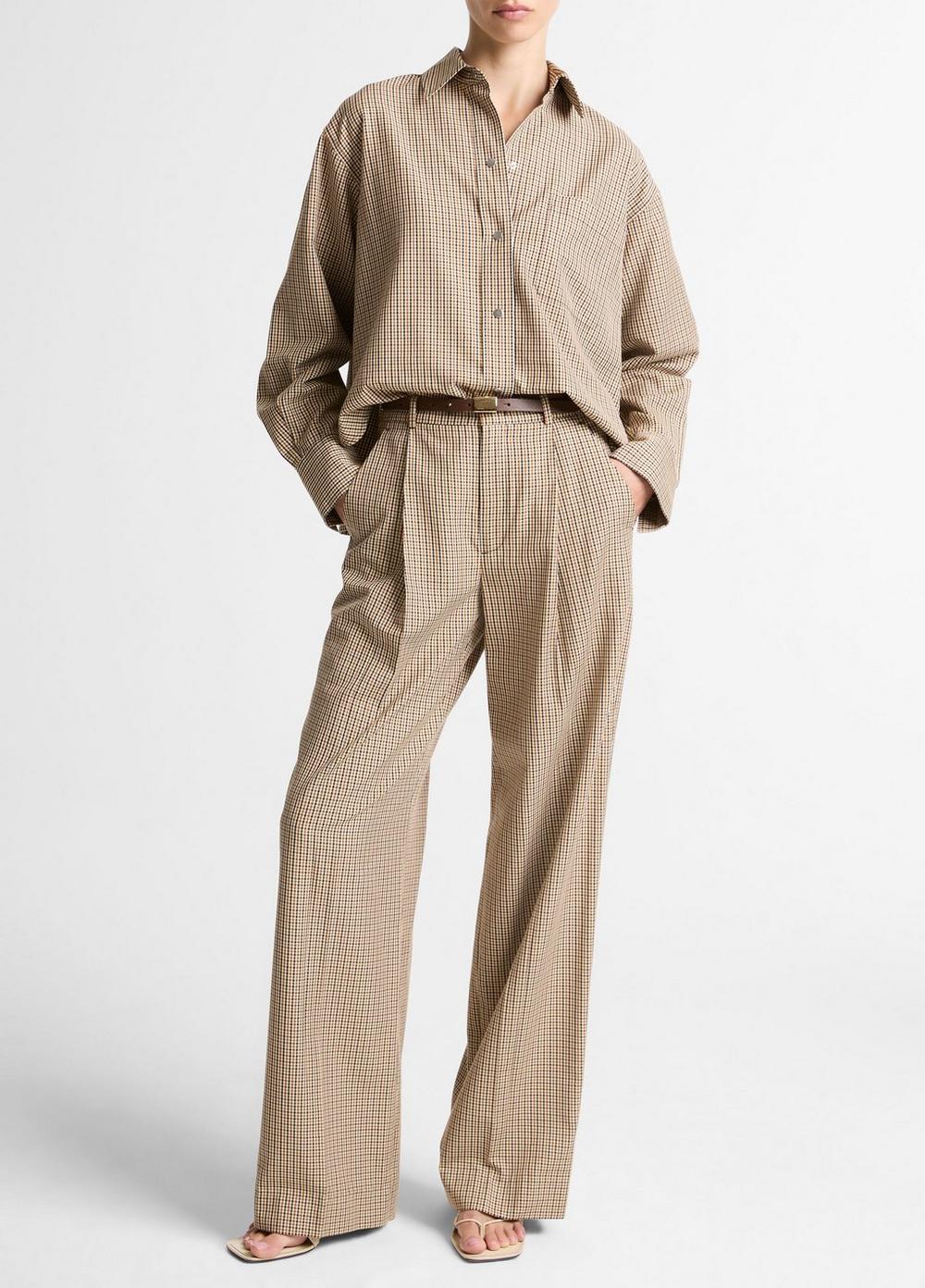Pantalón de mezcla de algodón de pierna ancha