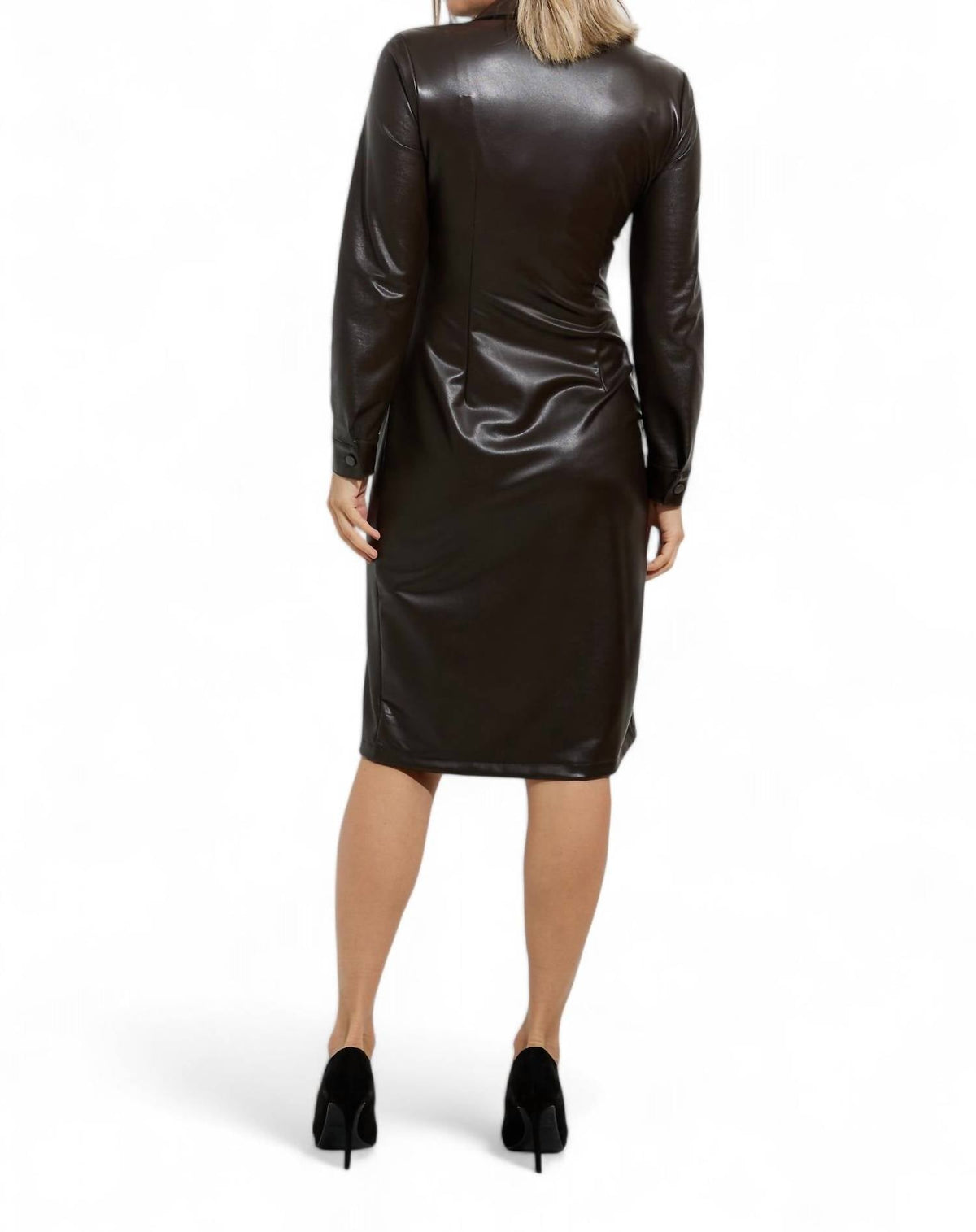 Vestido de efecto cuero
