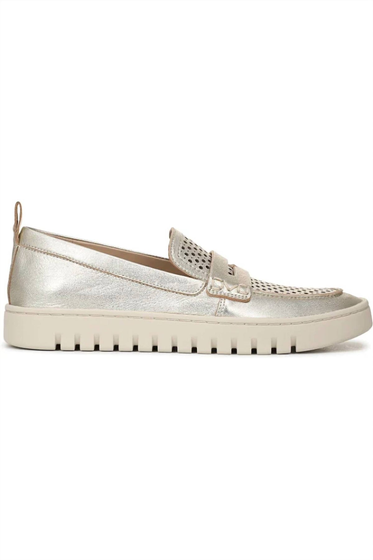 Mocasines de mujer color dorado