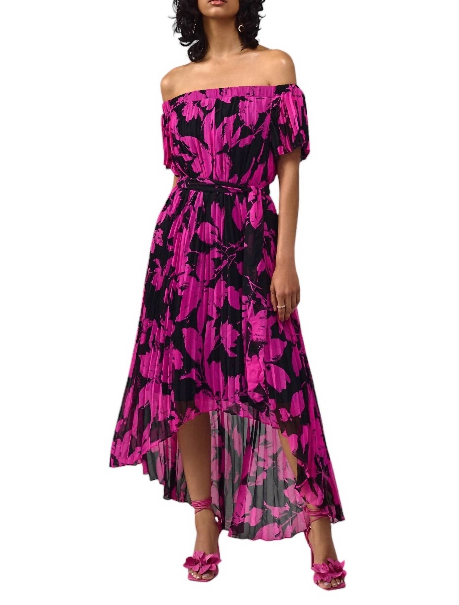 Vestido color negro y rosado
