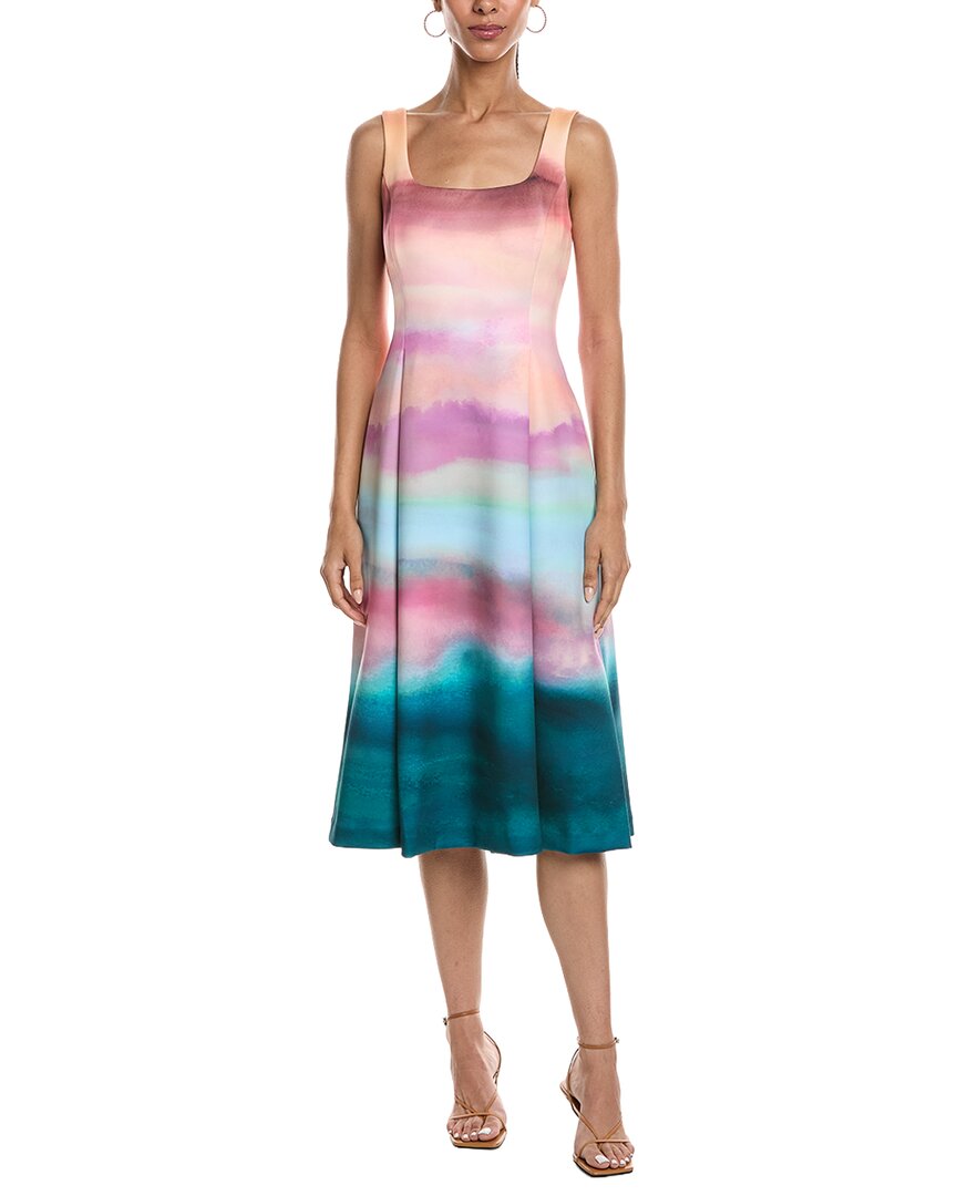 Vestido midi sin mangas con estampado