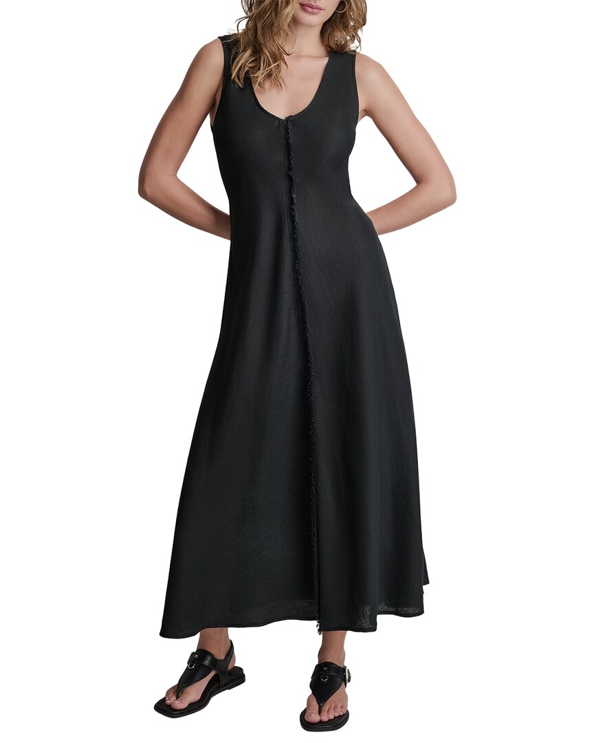 Vestido de lino con cuello en V