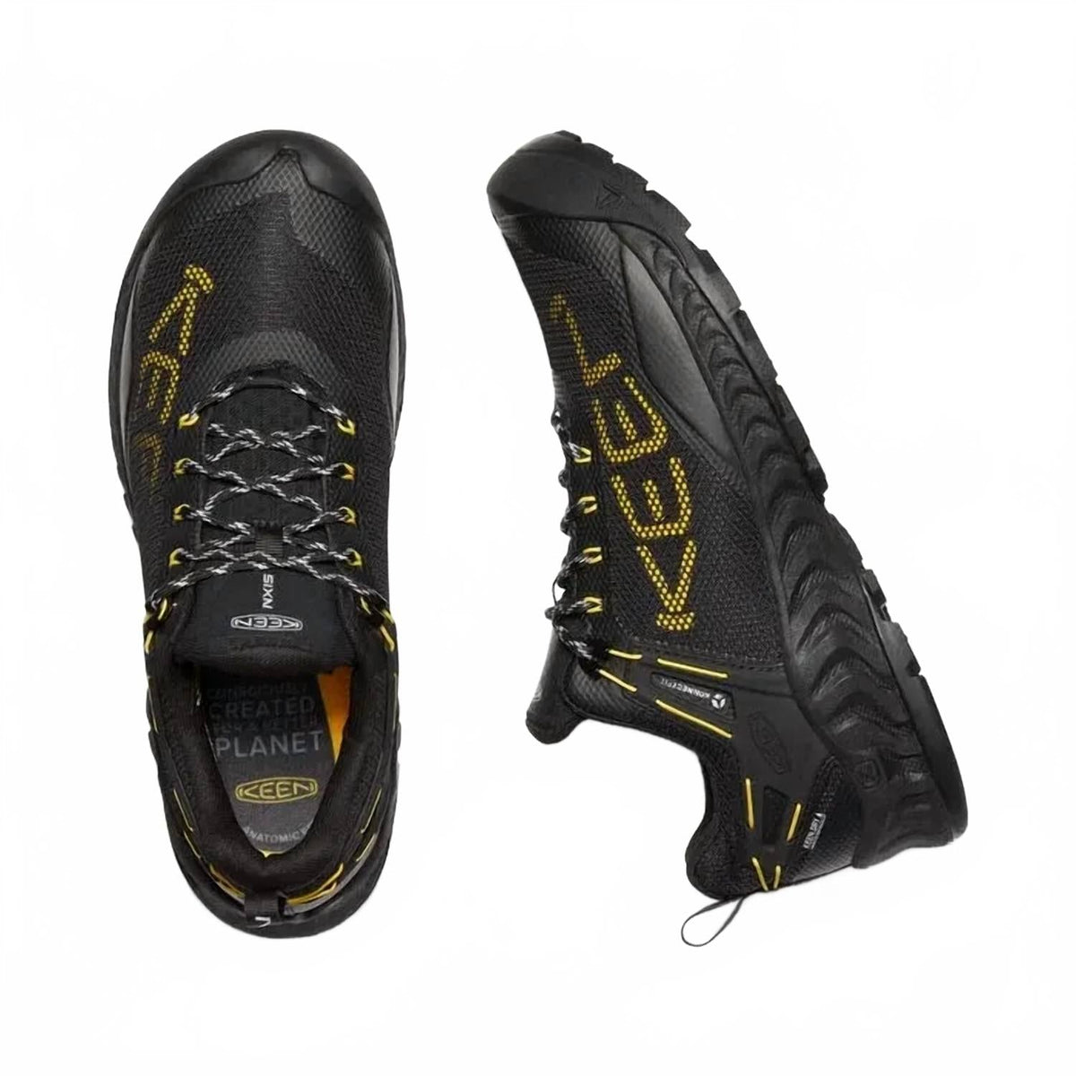 Zapatos de hombre impermeables color negro y amarillo