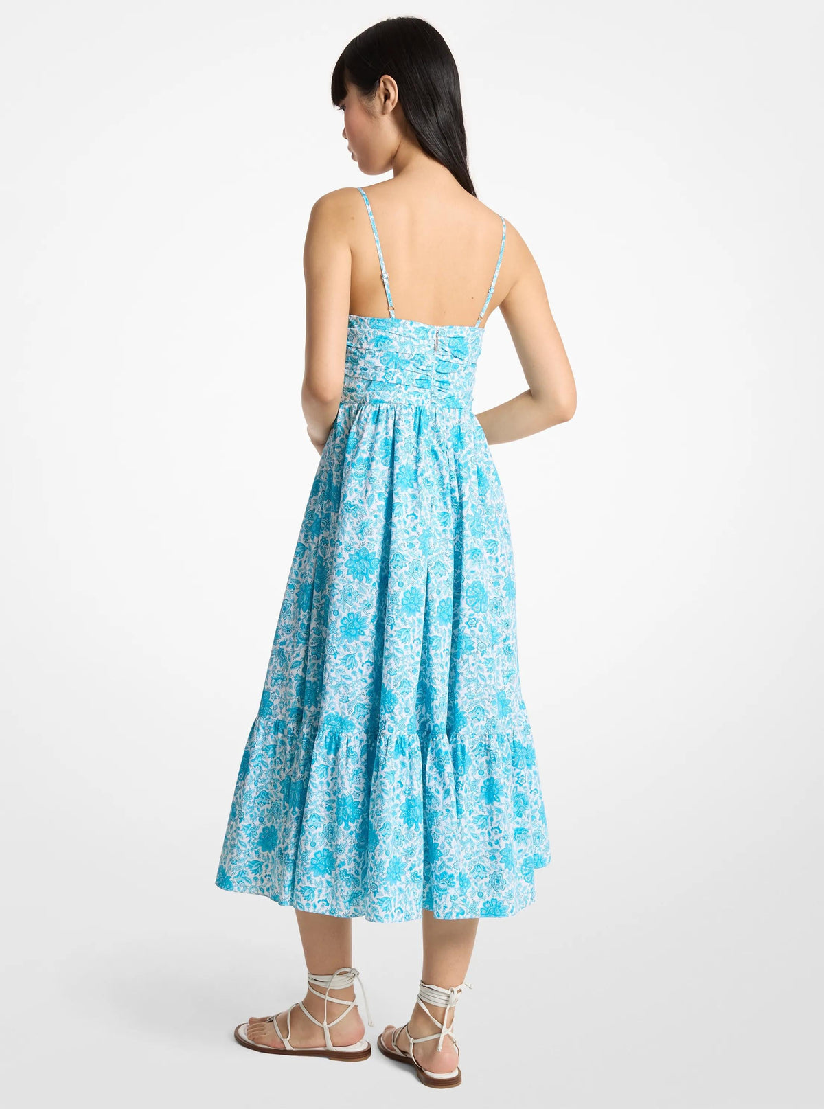 Vestido de algodón midi con estampado floral
