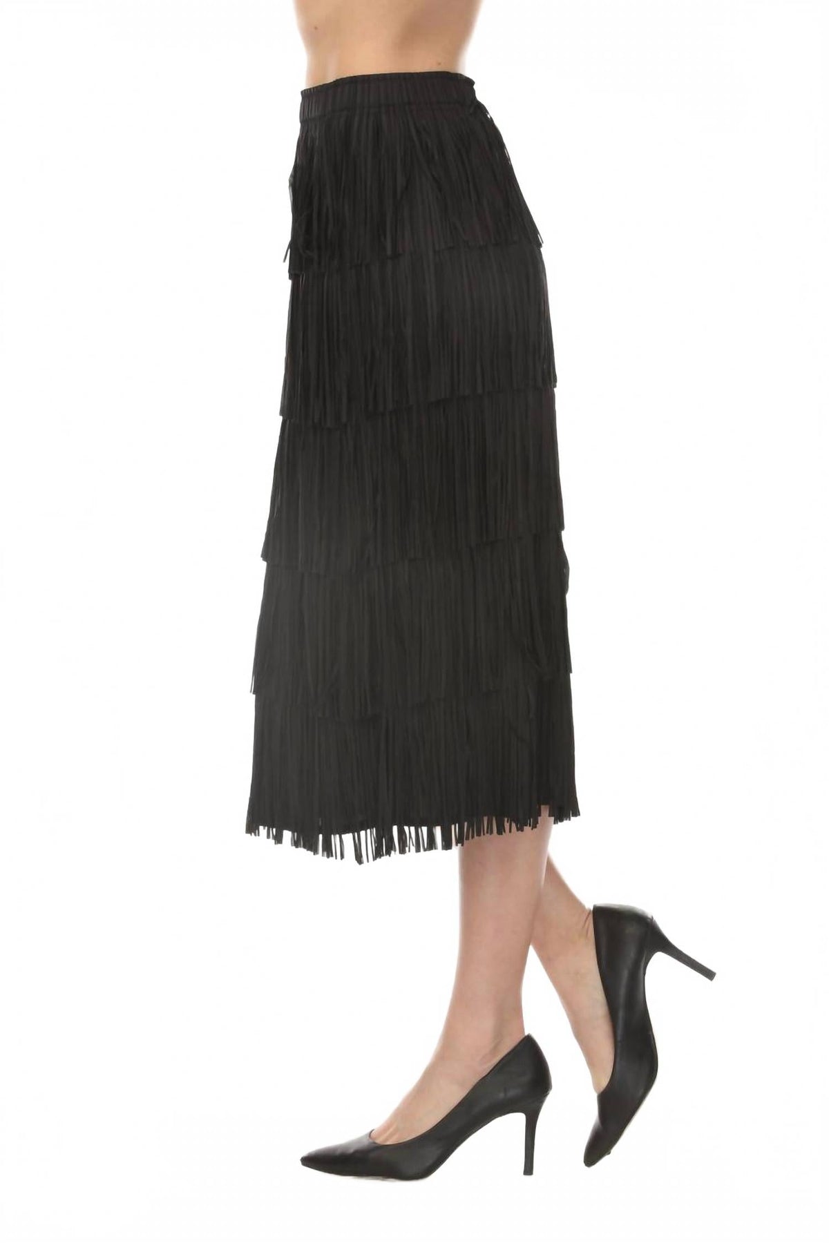 Falda midi color negro