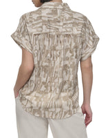 DKNY Top con Botones Manga Corta