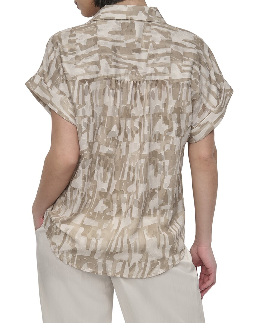 DKNY Top con Botones Manga Corta